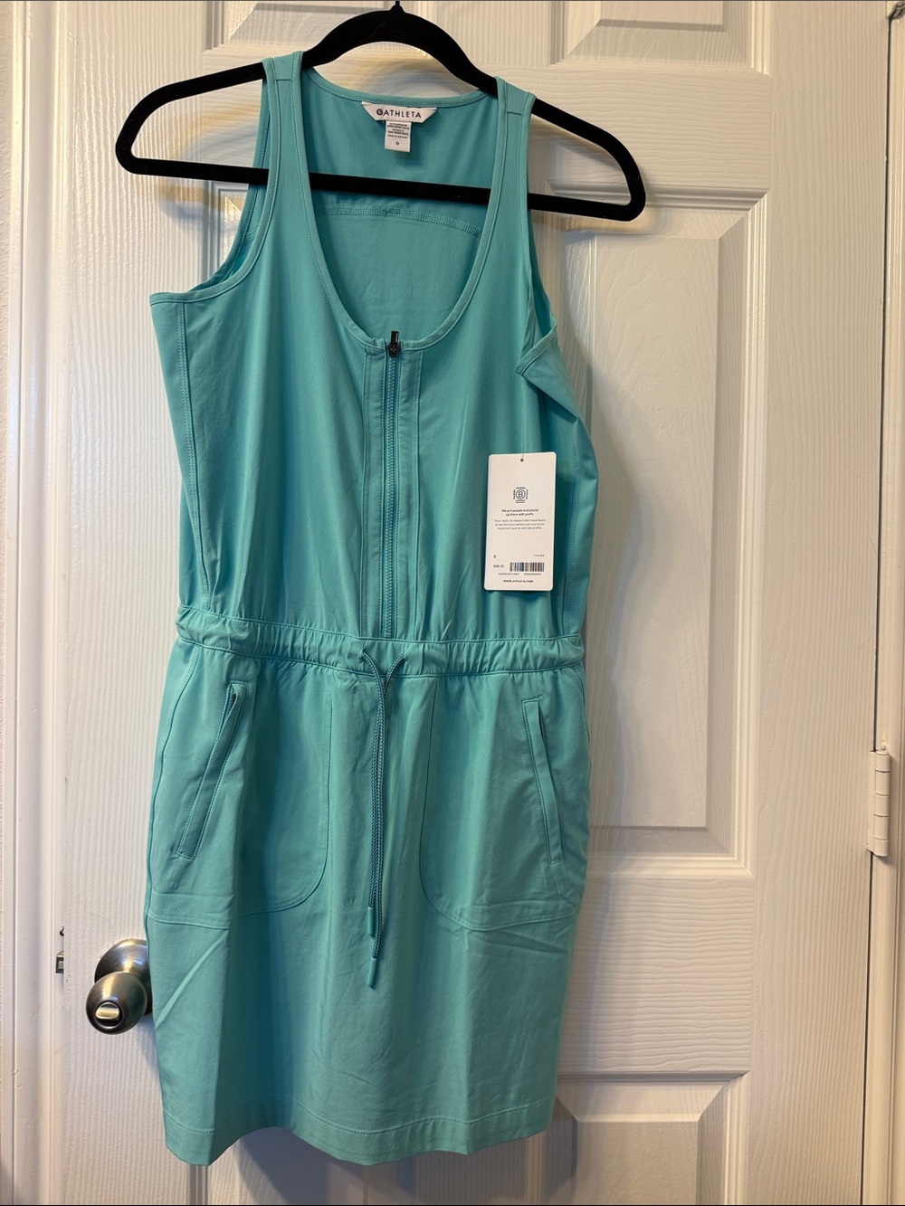 Athleta Expedition Blue Zip-Front Tank Dress